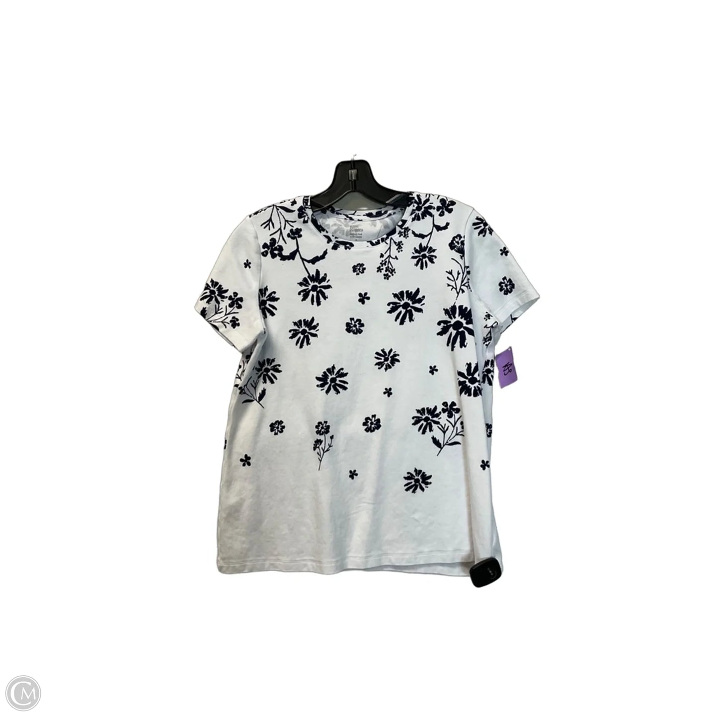 Top Short Sleeve By Kim Rogers In White, Size: S