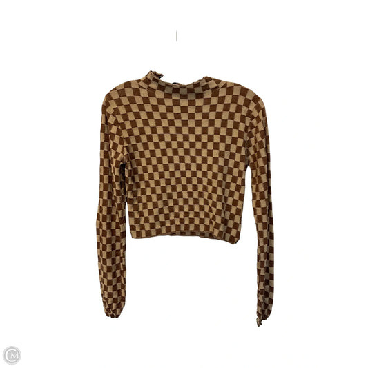 Top Long Sleeve By Astr In Tan, Size: M