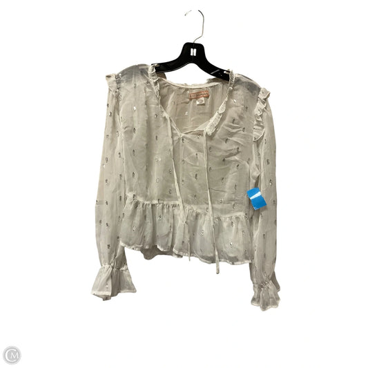 Top Long Sleeve By Clothes Mentor In White, Size: L