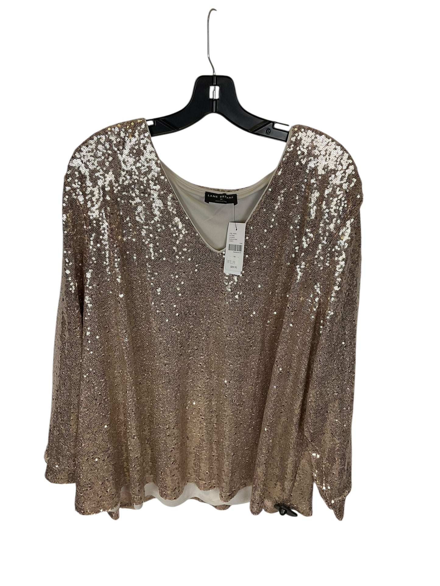 Top Long Sleeve By Lane Bryant In Gold, Size: 3x