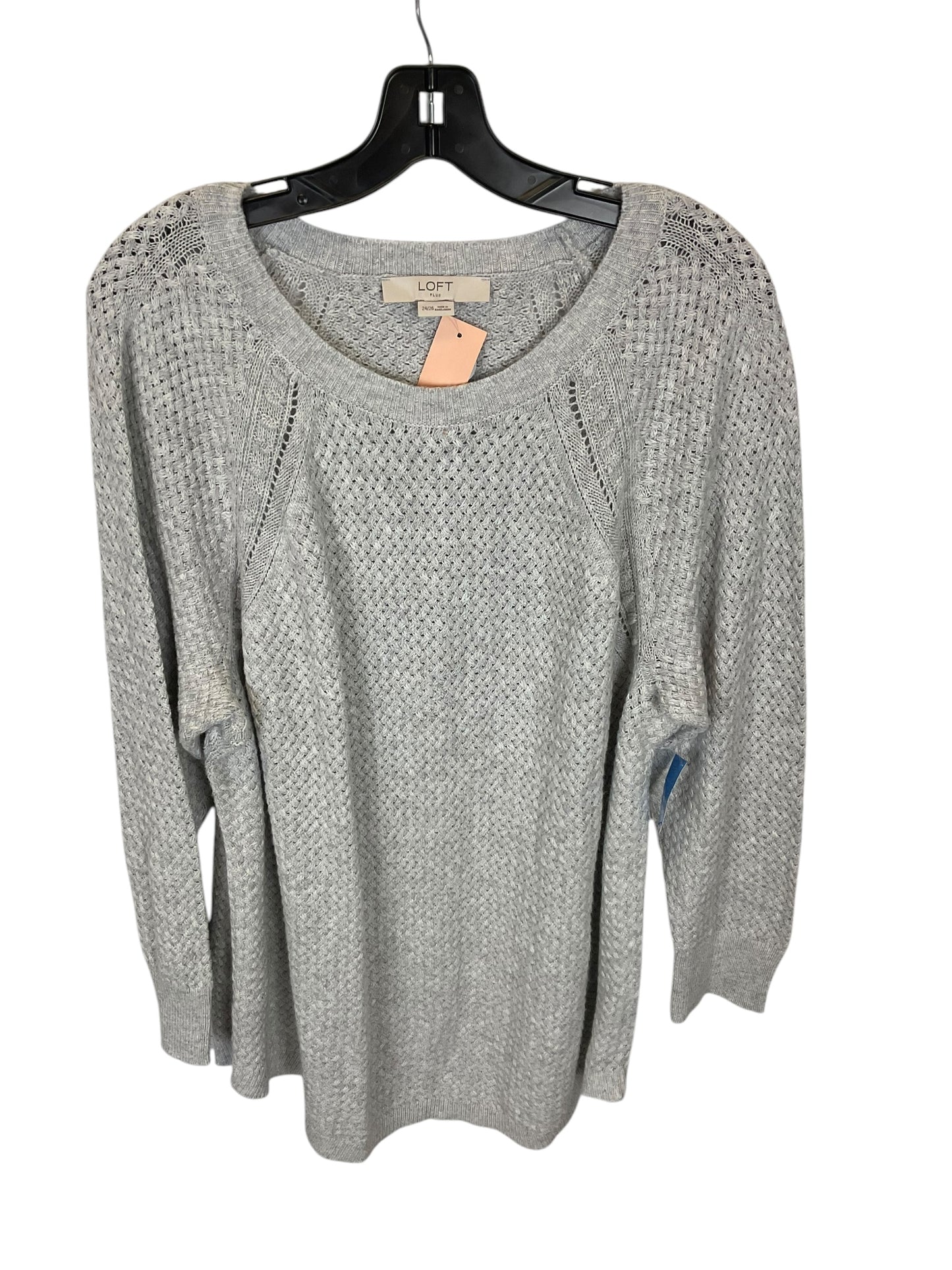 Top Long Sleeve By Loft In Grey, Size: 3x