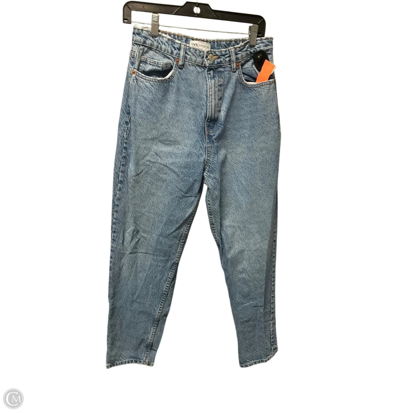 Jeans Straight By Zara In Blue Denim, Size: 8