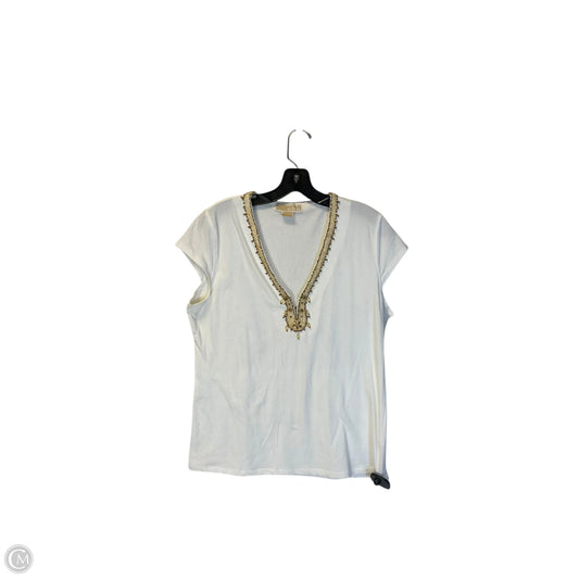 Top Short Sleeve By Michael By Michael Kors In White, Size: L