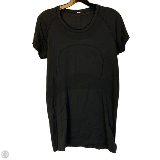 Athletic Top Short Sleeve By Lululemon In Black, Size: L