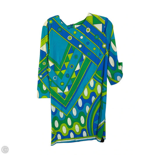 Dress Casual Short By Julie Brown In Blue & Green, Size: Xl