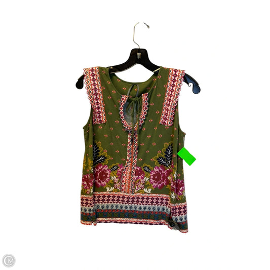 Top Sleeveless By Anthropologie In Green, Size: S