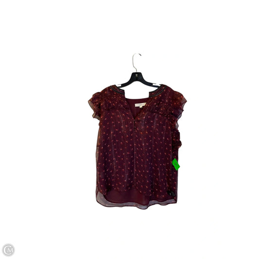 Top Sleeveless By Loft In Red, Size: L