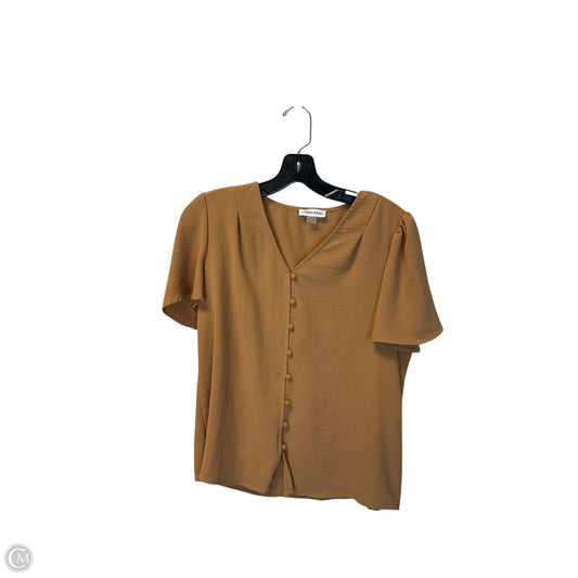 Top Short Sleeve By Calvin Klein In Brown, Size: M