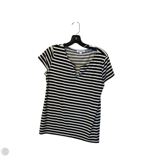 Top Short Sleeve By Calvin Klein In Striped Pattern, Size: M