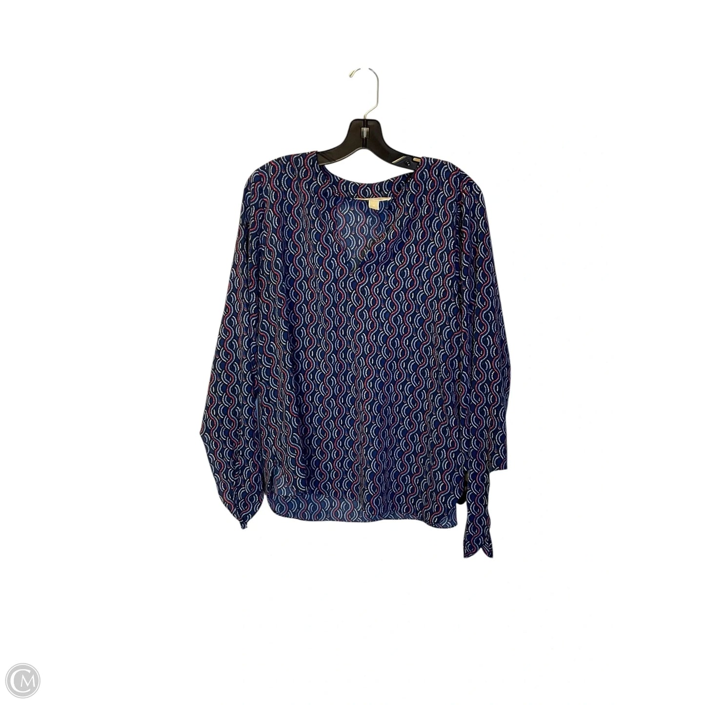 Top Long Sleeve By Michael By Michael Kors In Blue, Size: M