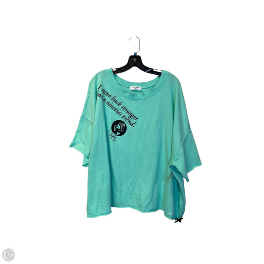 Top Short Sleeve By Zenana Outfitters In Blue, Size: 3x