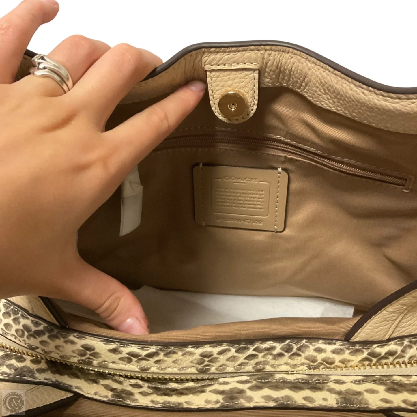Handbag Designer By Coach, Size: Medium