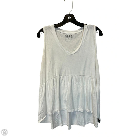 Top Sleeveless By Loft In White, Size: L