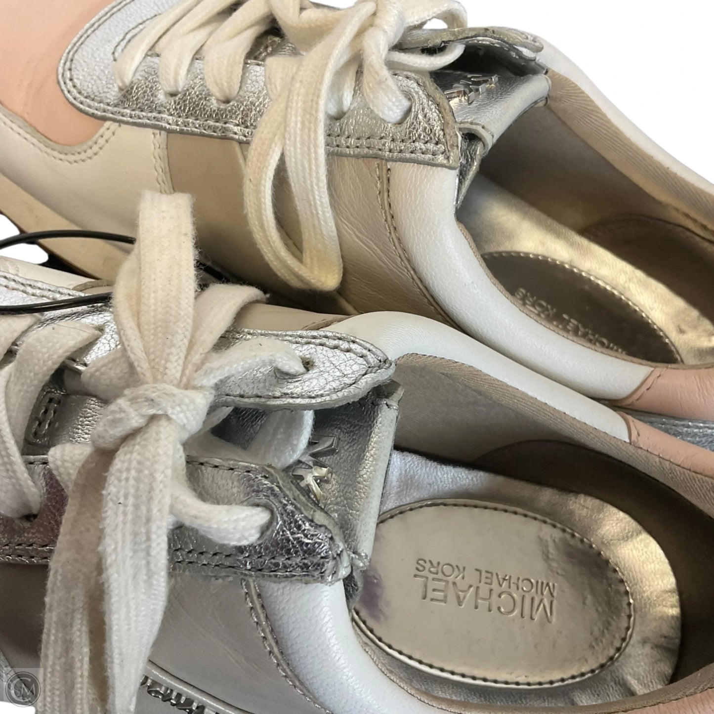 Shoes Designer By Michael Kors In Pink & White, Size: 7