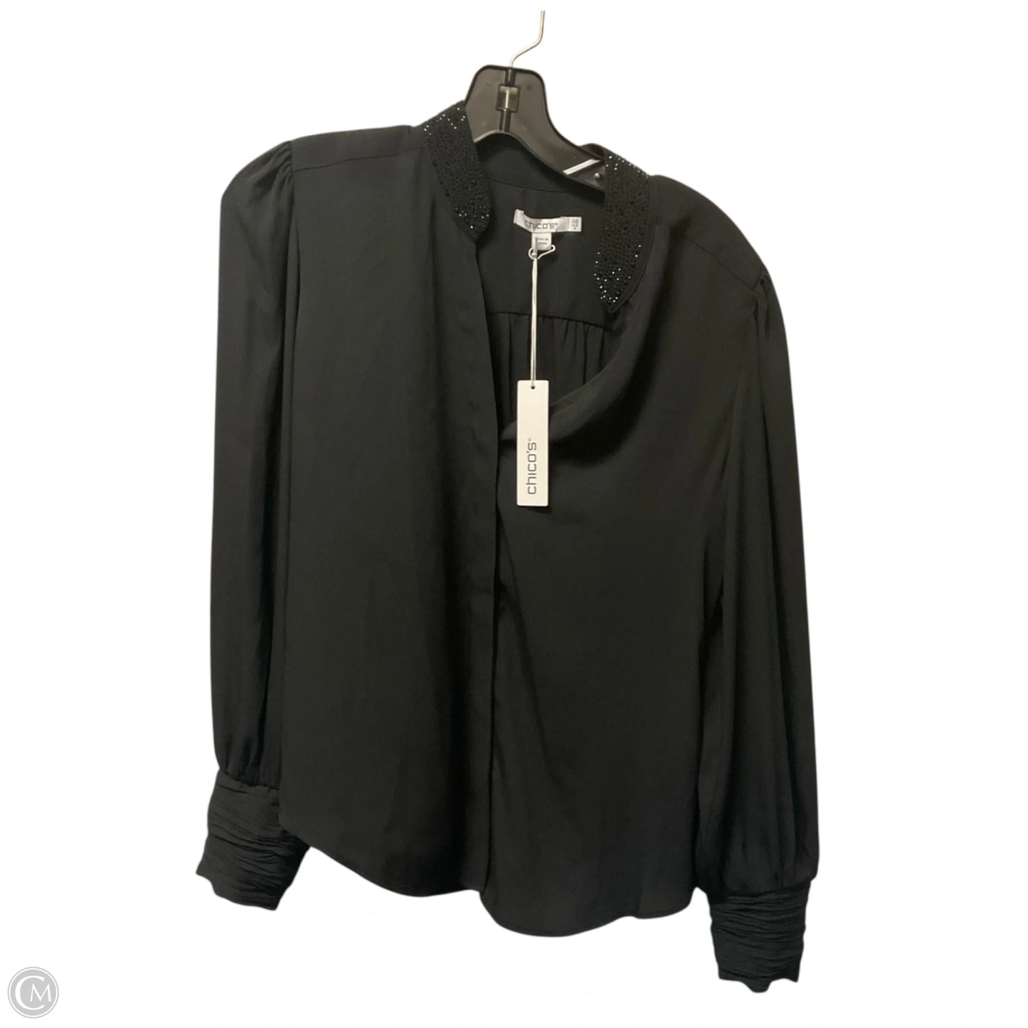 Top Long Sleeve By Chicos In Black, Size: S