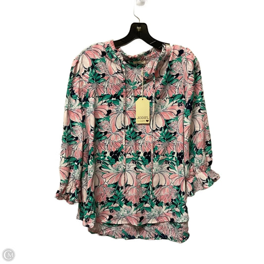 Top Long Sleeve By Jodifl In Floral Print, Size: L