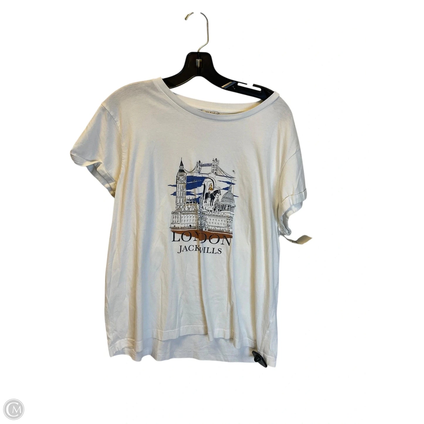 Top Short Sleeve By Clothes Mentor In White, Size: L
