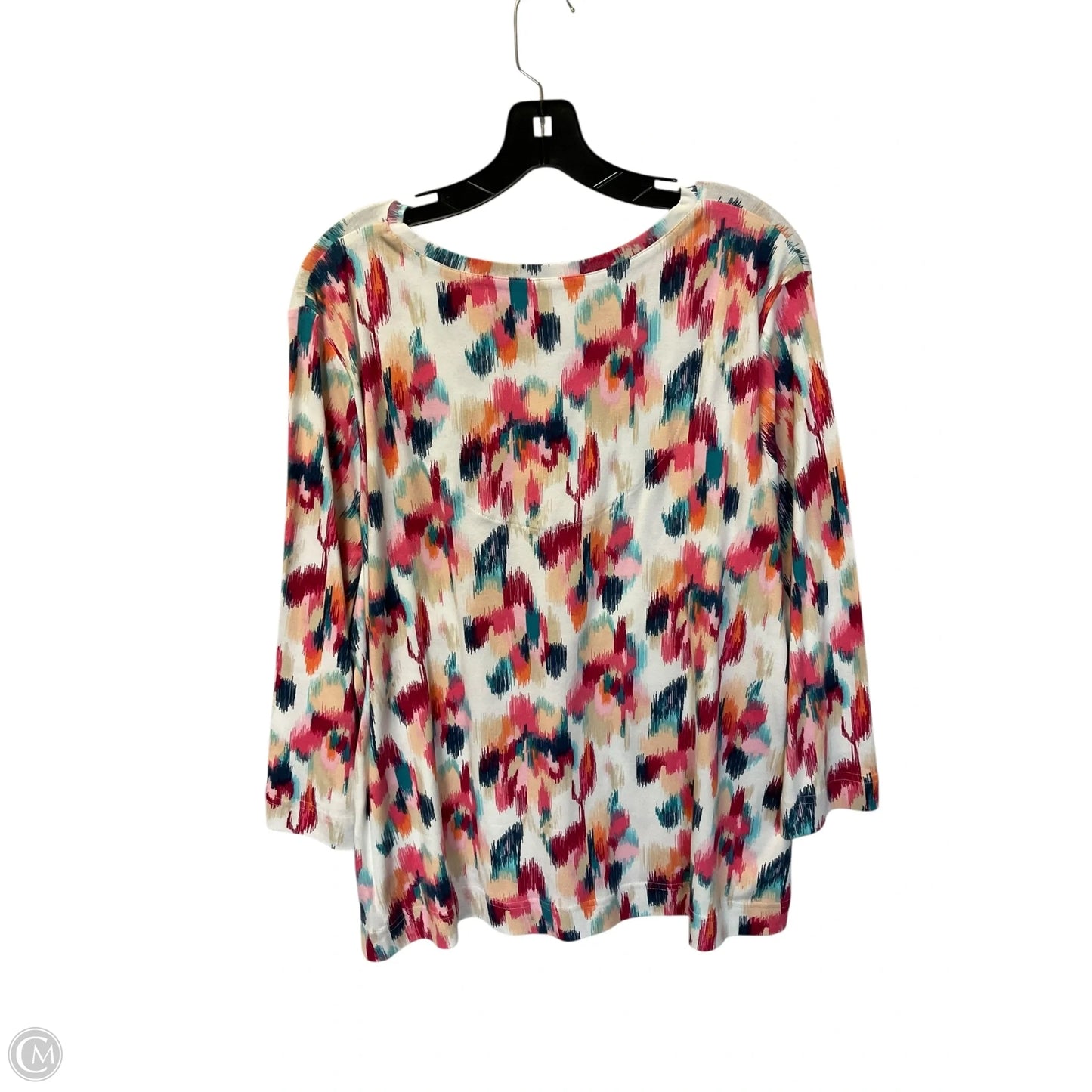 Top 3/4 Sleeve By Chicos In Multi-colored, Size: Xxl