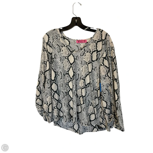 Top Long Sleeve By Almost Pink In Snakeskin Print, Size: L