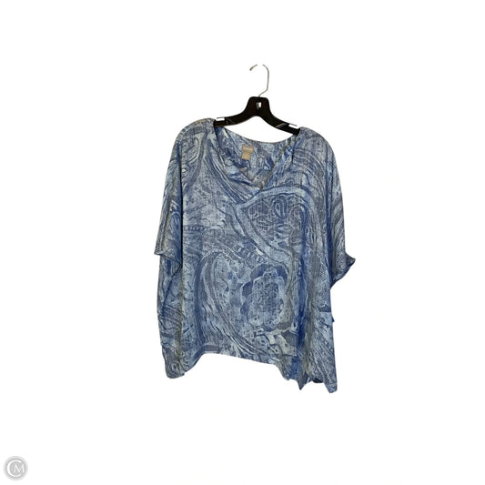 Top Short Sleeve By Chicos In Blue, Size: Xxl