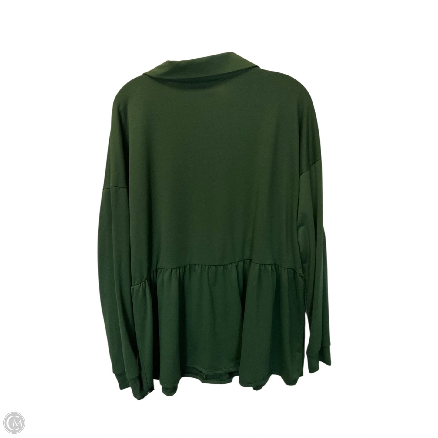 Top Long Sleeve By Chicsoul In Green, Size: 1x