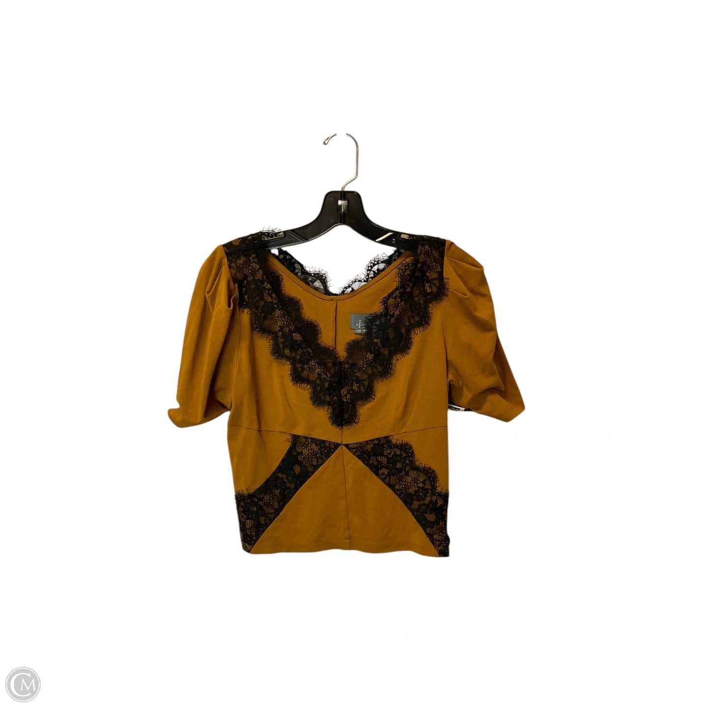 Top Short Sleeve By Anthropologie In Tan, Size: S