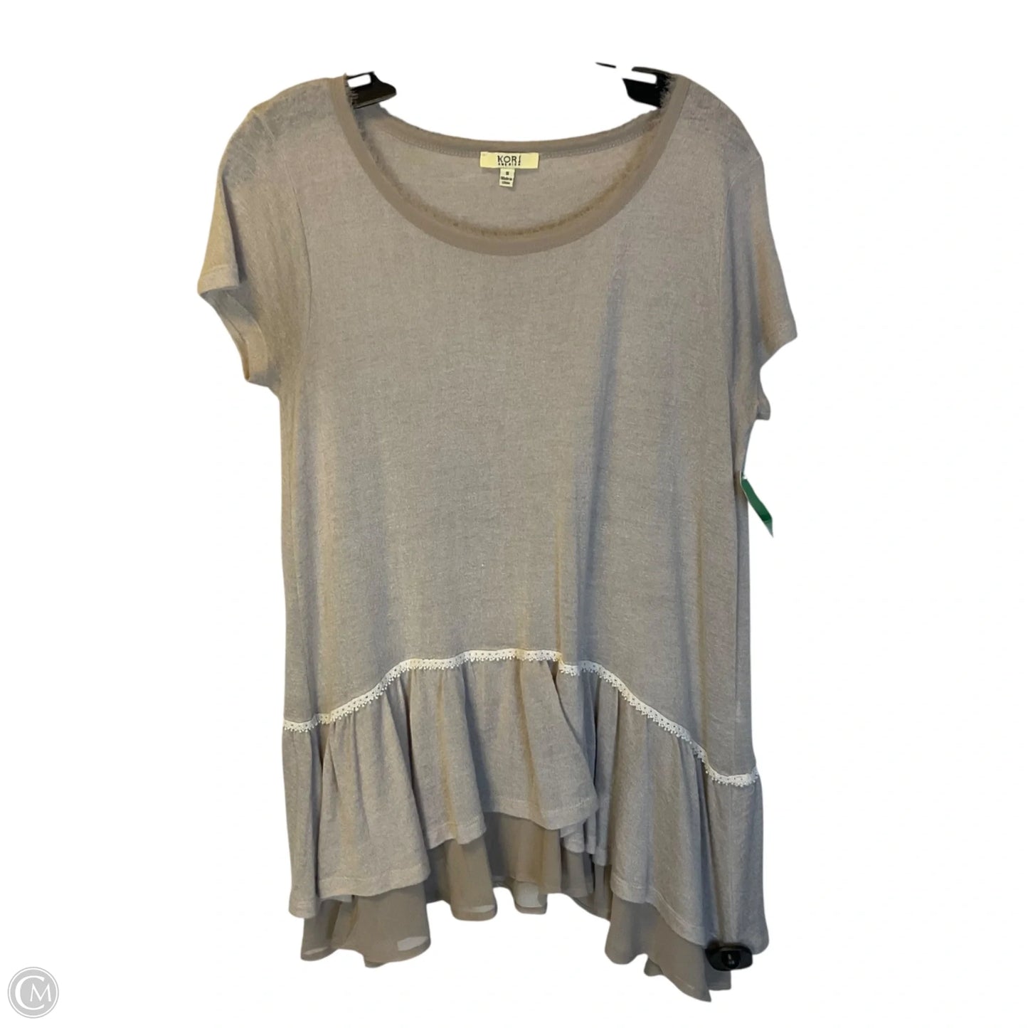 Top Short Sleeve By Kori America In Tan, Size: S