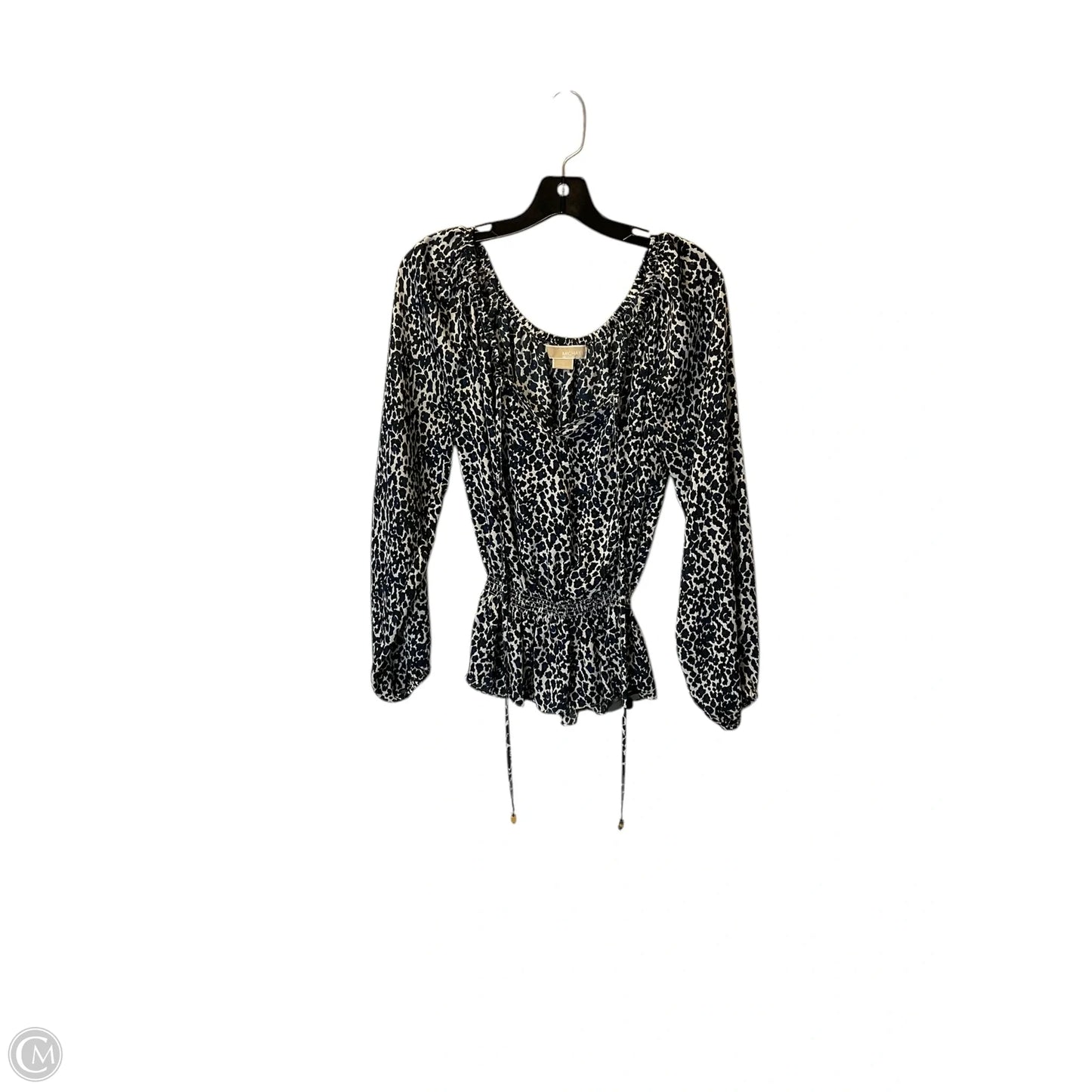 Top Long Sleeve By Michael By Michael Kors In Black & Blue, Size: S