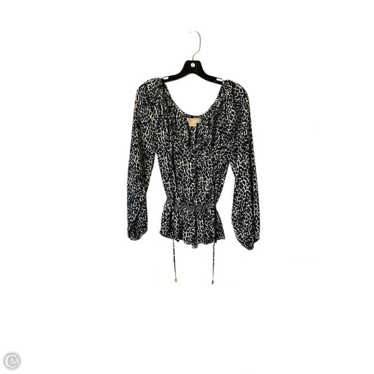 Top Long Sleeve By Michael By Michael Kors In Black & Blue, Size: S