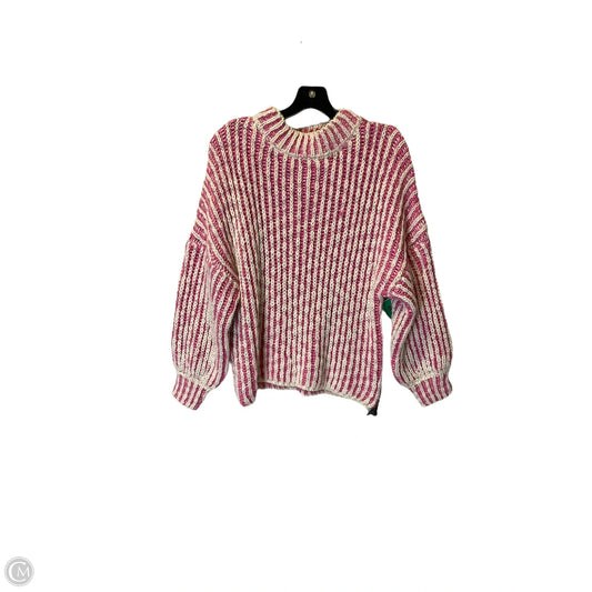 Sweater By Pol In Pink & White, Size: S