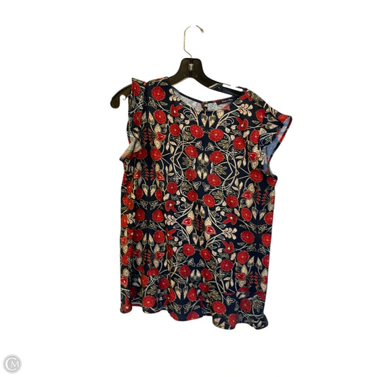 Top Sleeveless By Doe & Rae In Blue & Red, Size: S