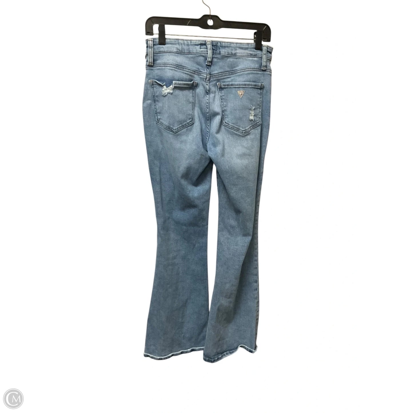 Jeans Flared By Guess In Blue Denim, Size: 4