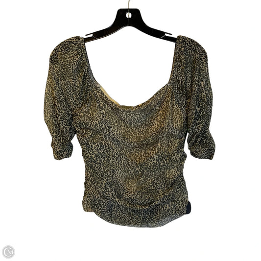 Top Short Sleeve By Anthropologie In Animal Print, Size: S