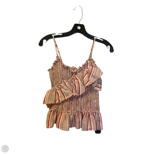 Top Sleeveless By Kaari Blue In Striped Pattern, Size: S