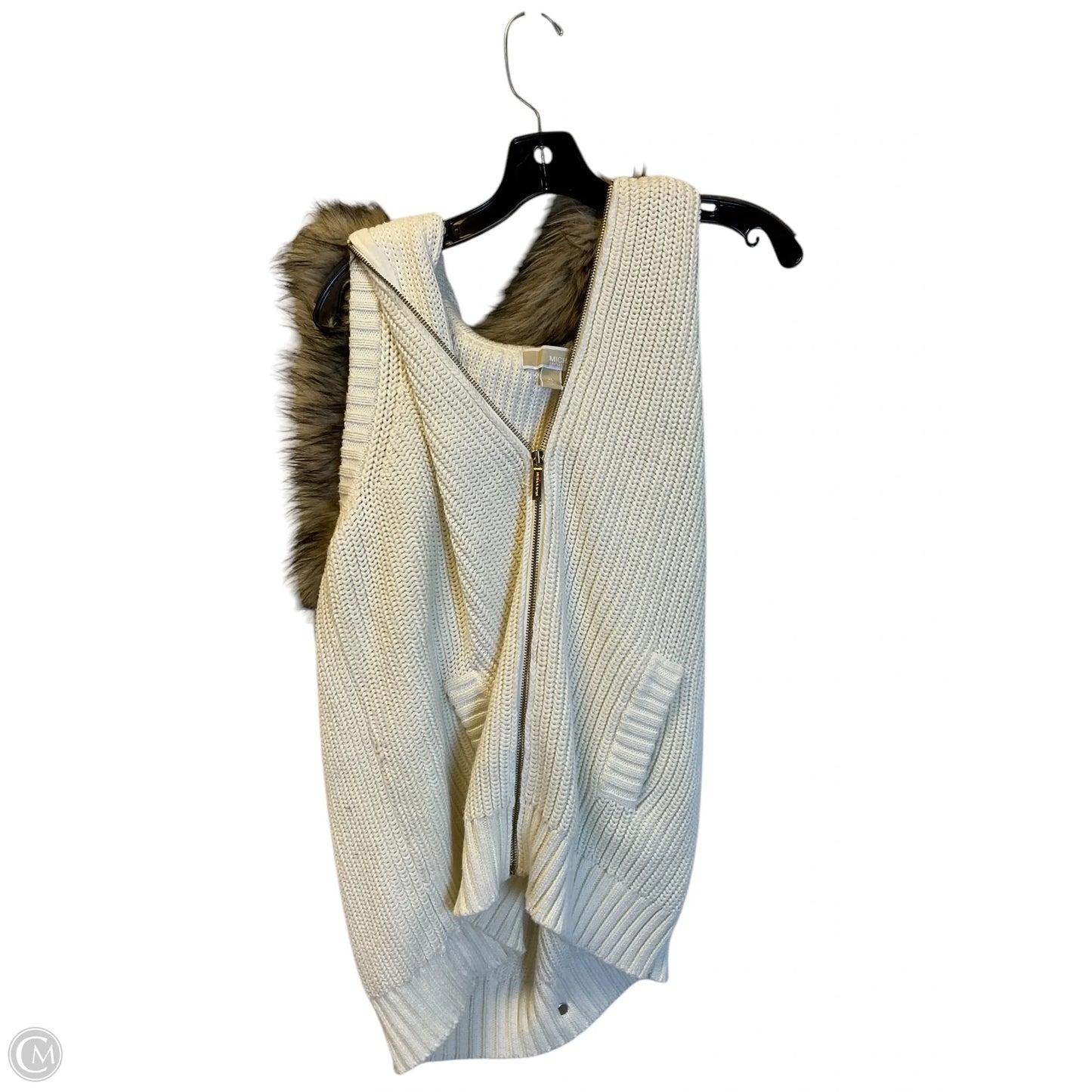 Vest Sweater By Michael By Michael Kors In Cream, Size: Xl