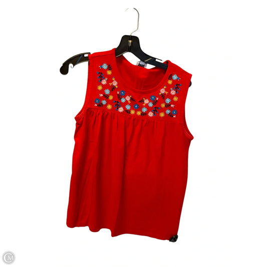 Top Sleeveless By J. Crew In Red, Size: S