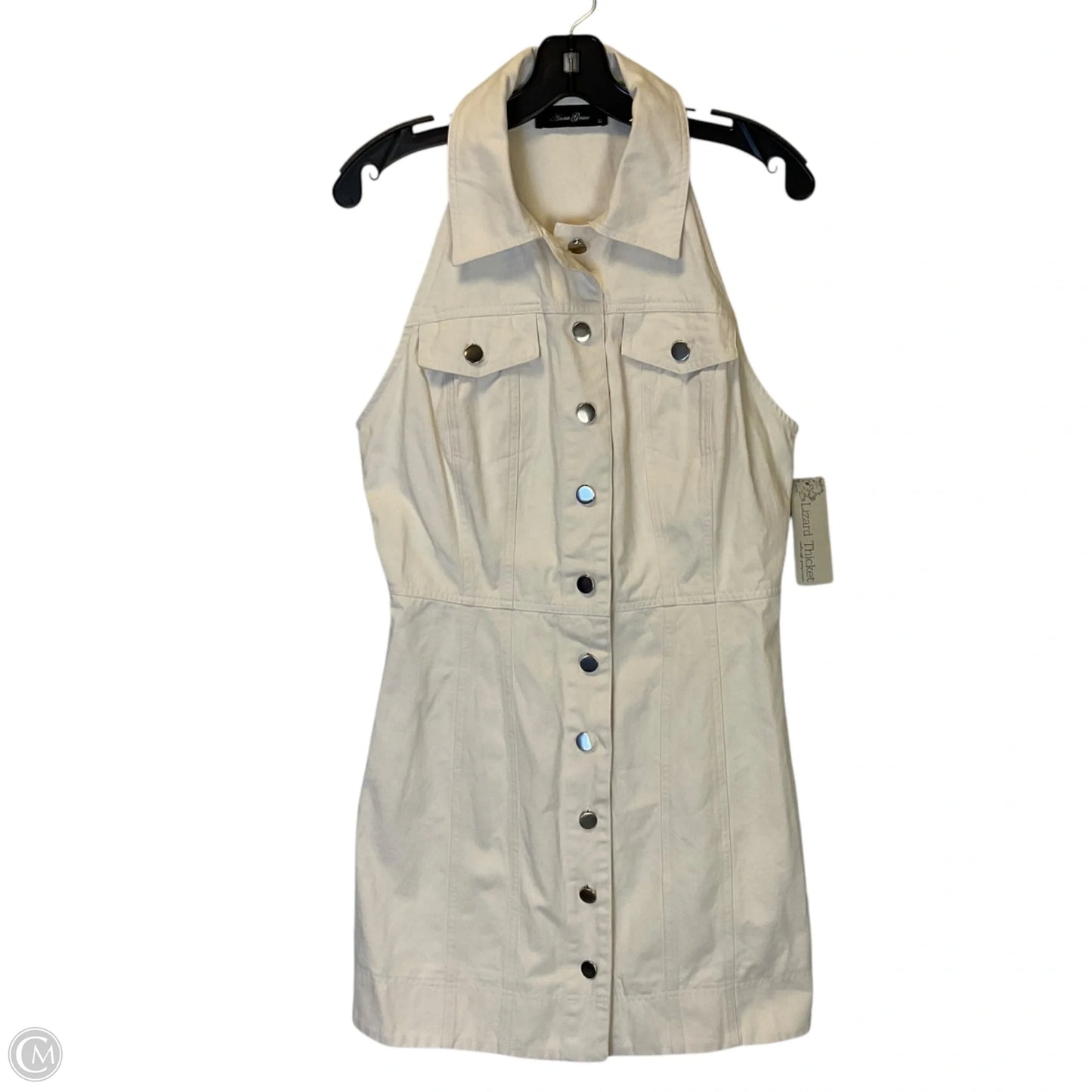 Dress Casual Short By Anna Grace In Cream Denim, Size: L