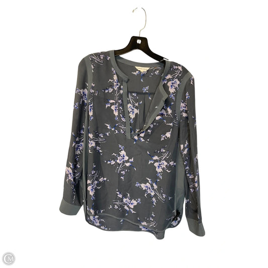 Top Long Sleeve By Rebecca Taylor In Grey, Size: S