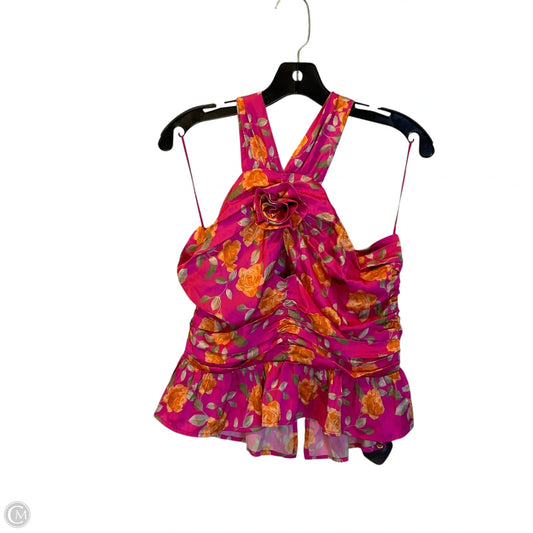 Top Sleeveless By Wayf In Orange & Pink, Size: L