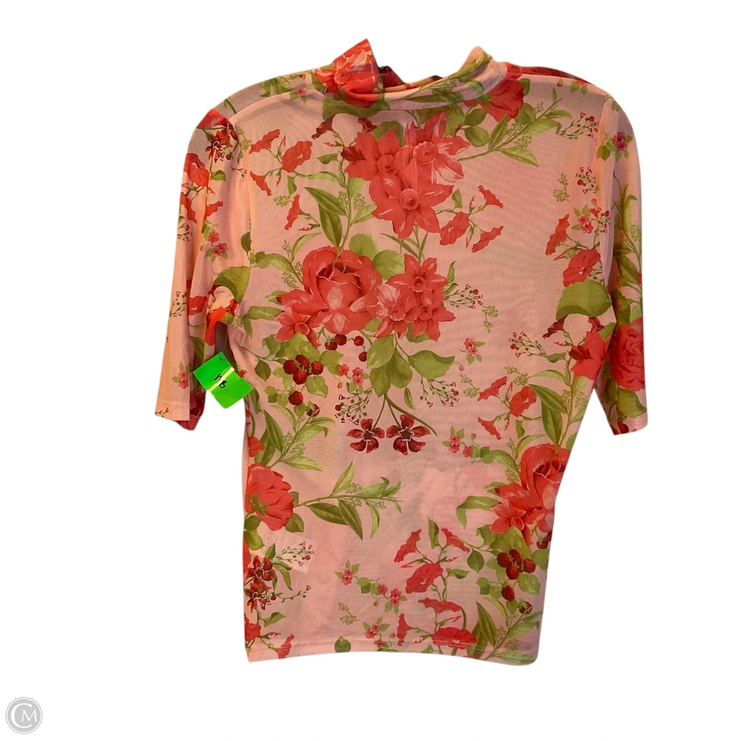 Top Short Sleeve By Anthropologie In Pink & Red, Size: S