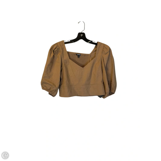 Top Short Sleeve By Express In Brown, Size: L