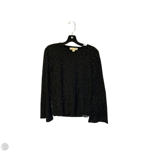 Top Long Sleeve By Michael By Michael Kors In Black & Gold, Size: Xs