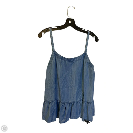 Top Sleeveless By Crown And Ivy In Blue Denim, Size: M