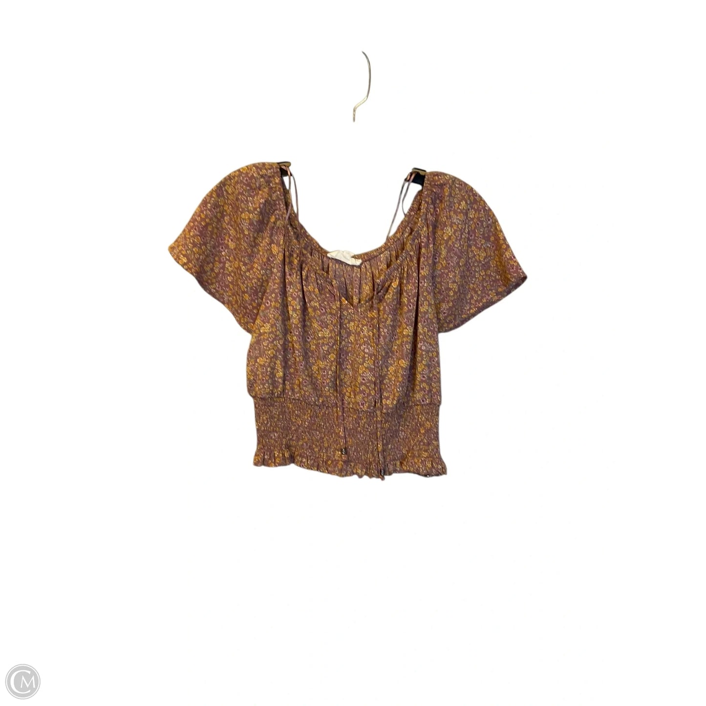 Top Short Sleeve By Pink Rose In Floral Print, Size: M