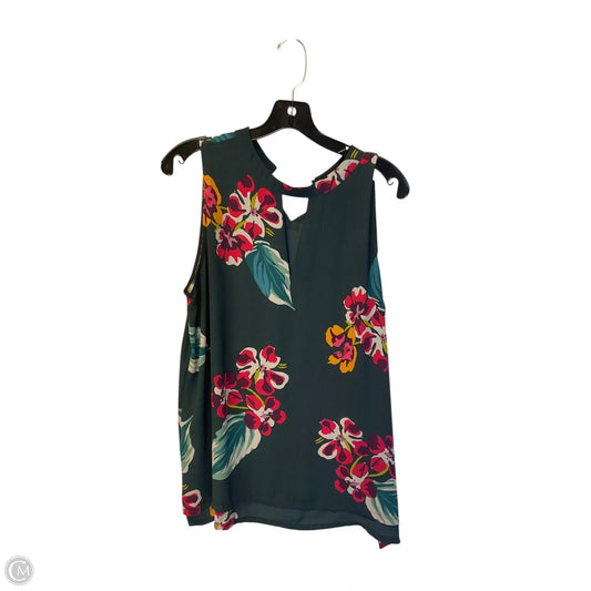 Top Sleeveless By Loft In Green, Size: L