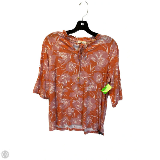 Top Short Sleeve By Clothes Mentor In Orange & Pink, Size: L