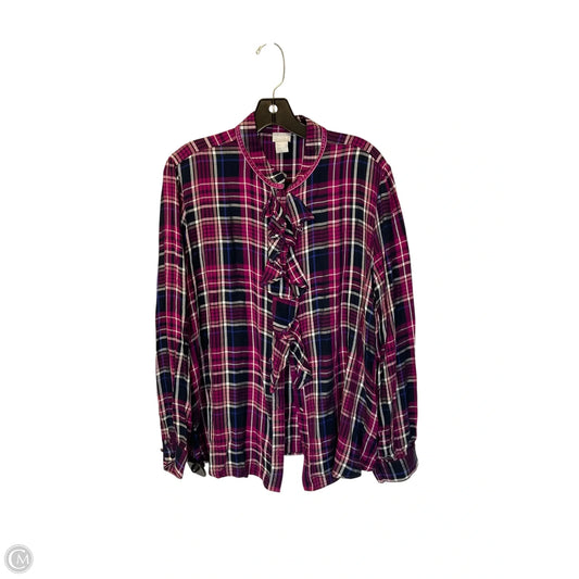 Top Long Sleeve By Chicos In Pink, Size: 1x
