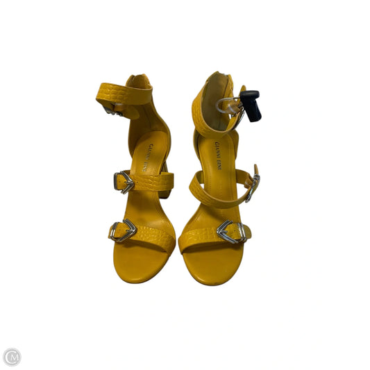 Sandals Heels Stiletto By Gianni Bini In Yellow, Size: 7