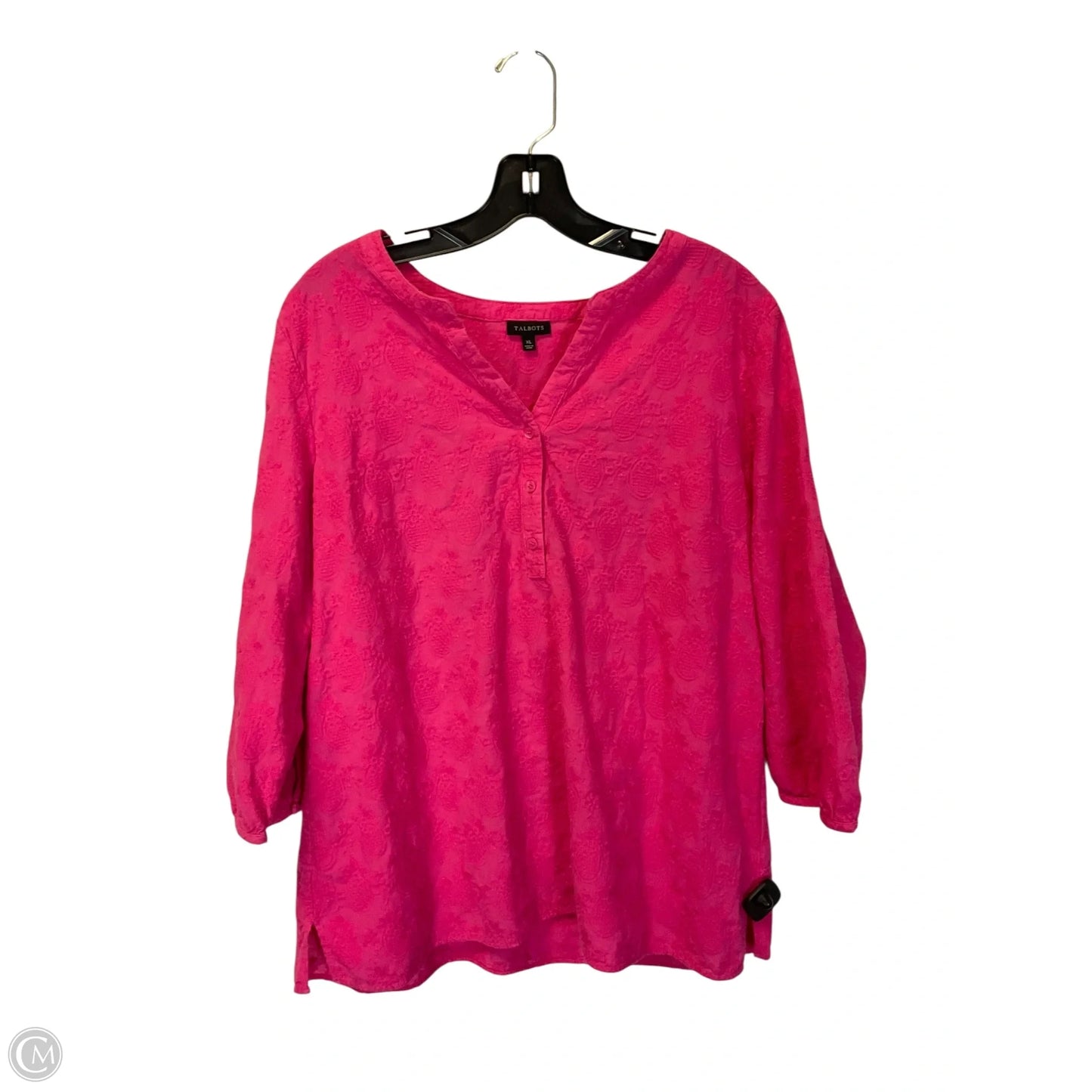 Top 3/4 Sleeve By Talbots In Pink, Size: Xl
