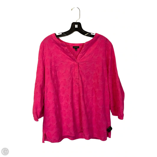 Top 3/4 Sleeve By Talbots In Pink, Size: Xl